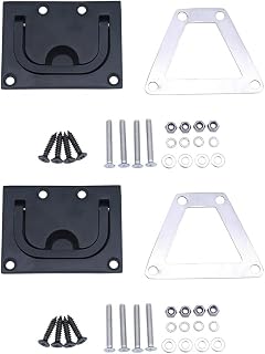 MIZUGIWA Boat Ring Hatch Pull Flush Lift, Flush Ring Pull, Marine Grade 316 Stainless Steel,Boat Ring Hatches Pull Handle for Boat Deck Hatch Handle,Black/Silver