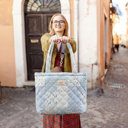 Bolsa Tote Acolchada Floral 2 Pzs para Mujer con Cremallera miniatura 3