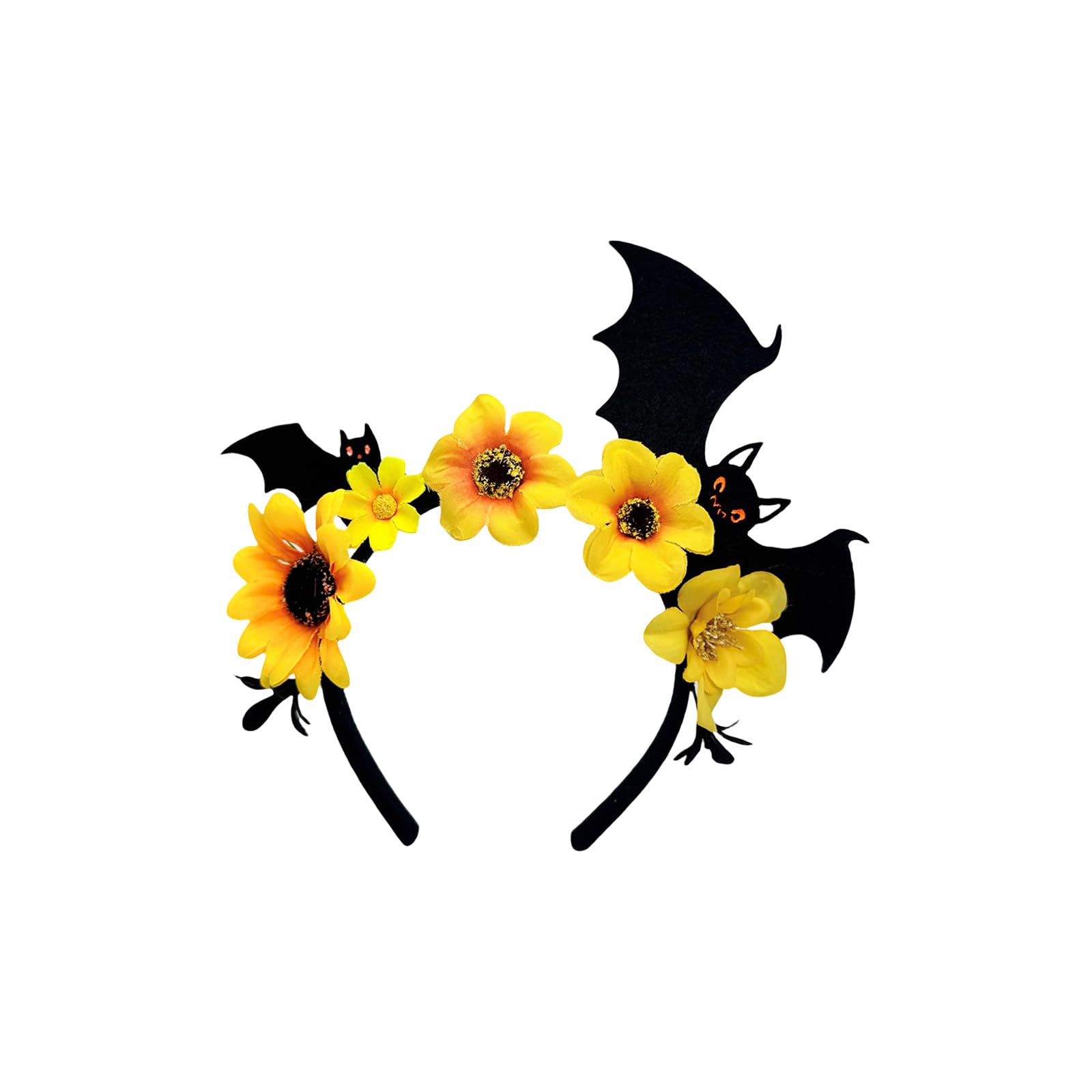 YUXITA Halloween Flower Bat Hairband Comfortable Adjustable Dark Series Hairband For Women Men Party Gathering Headpiece