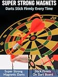 Magnetic Dart Board for Kids, Teens, and Adults, Double-Sided Dart Board Game with Strong Magnetic Darts, Roll-Up Portable Design, Gifts for Teen Boys, Family Parties, Camping