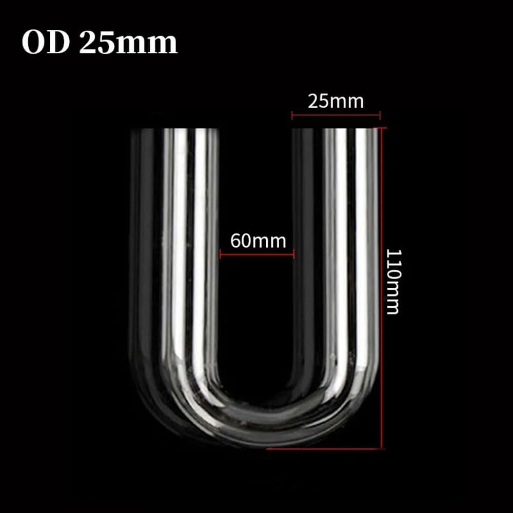 U-Shape Connector, 20~32mm Aquarium Fish Tank U-Shape Air Tube Fittings Clear U-Tube Acrylic Pipe(O.D 25mm,2Pcs)