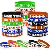 JUNEBRUSHS 42pcs Football Party Favors Silicone Bracelets Rubber Wristbands Accessories for Football Sport Themed Birthday Party Decorations Adults Stuffers Filler Gift Supplies(6 Designs)