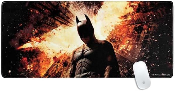 Skinit Extra Large Gaming Mouse Pad - Officially Licensed Batman Dark Knight Rises Design with Stitched Edges, Waterproof, Non-Slip Rubber Base, Desk Mat for Keyboard & Mouse, 35.75" x 15.4" inches