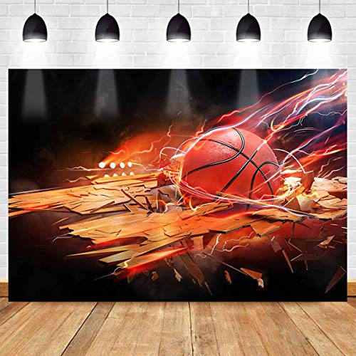 Basketball Flame Backdrop for Party 7x5ft LSMT1243