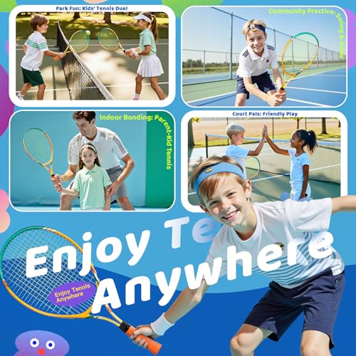 AboveGenius 23 inch Kids Tennis Racket Set for Junior Youth Age 6-8, Beginner Tennis Racquet Kit for Kids with 3 Balls & Carry Case, Ultra Lightweight Training Equipment for Boys Girls - Thumbnail 6
