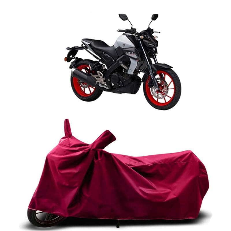 Image of DUFFEL-Two Wheeler Bike Cover Compatible for Yamaha Mt 15 New Heat Protectio /UV-Rays /Birds Dropping /DustProof /Waterproof Indoor Outdoor and Parking Full Protection All Variants [MAHROON]