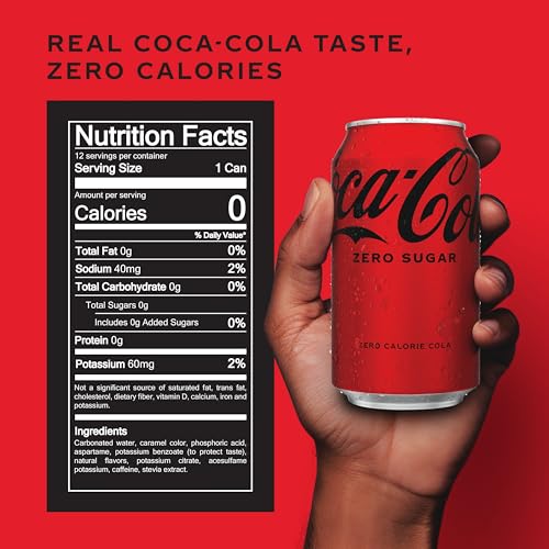 Image of Coca-Cola Zero Sugar Soda Soft Drink Fridge Pack Cans, 12 fl oz, 12 Pack