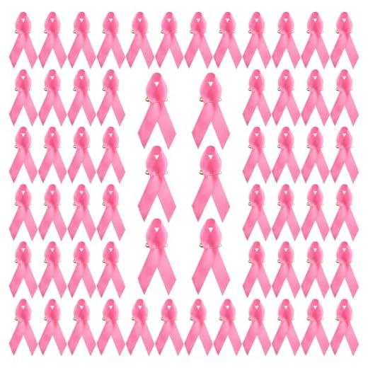 WANDIC 300 Pines de Cinta Rosa, Pines Rosa Satinado, Insignia de concienciación sobre el cáncer de Mama con Pines decoración de Ropa de Actividades