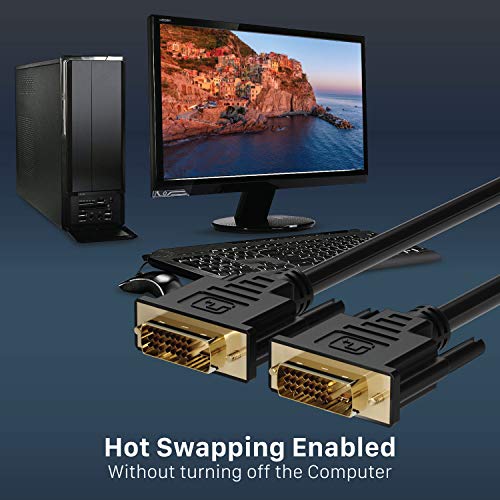 Fosmon Cabo DVI-D macho para macho 30AWG Dual Link (24+1) banhado a ouro - preto - 4,5 m