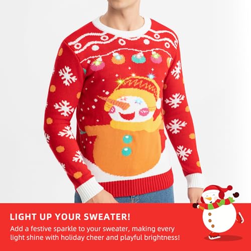 MGparty Light-Up Snowman Christmas Sweater for Men and Women - Image 2