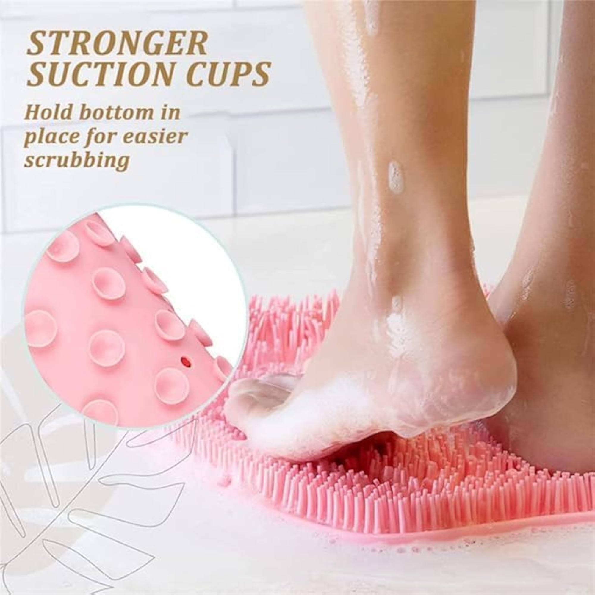 SARVO Foot Scrubber and Massager Mat with Non-Slip Suction Cups