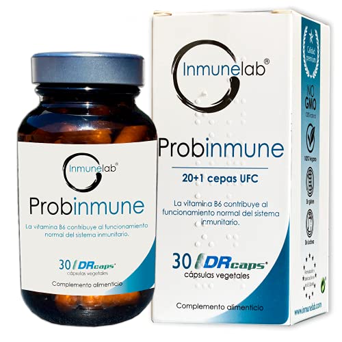 Probinmune, probiótico y prebiótico (simbiótico) 20+1 cepas, Bacillus subtillis (natto), Bacillus coagulans. Saccharomyces boulardii,30 Cápsulas de Liberación Retardada (DRcaps®)