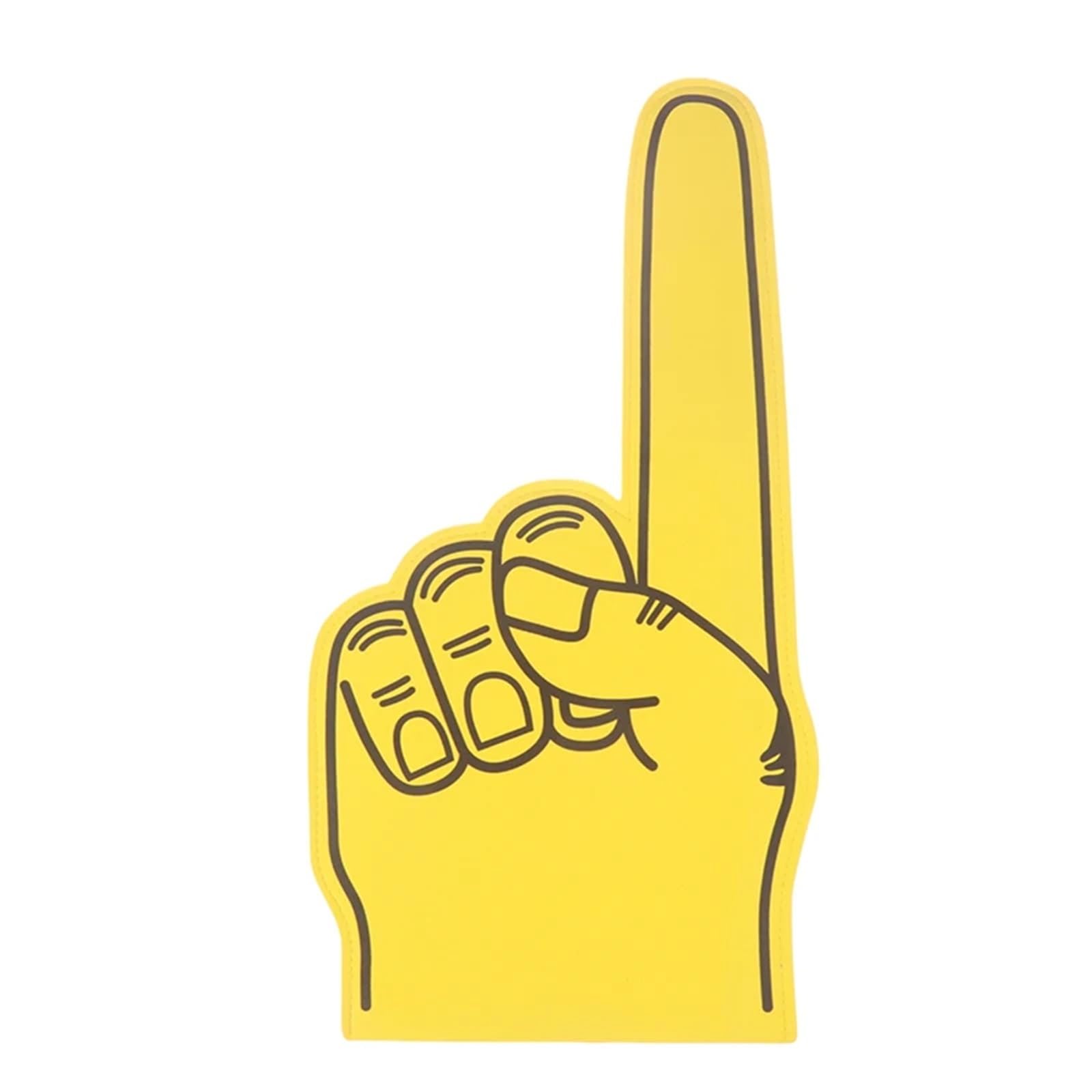 2pcs Finger Foams Sports Cheerleading Party Hand Props Noise Makers Giant Hands Favors Cheering Palm for Parties Celebration(Yellow)