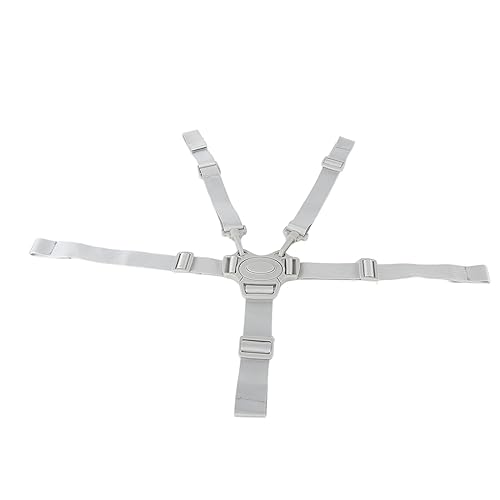 Correas altas para silla de bebé, arnés de 5 puntos con cinturón de seguridad para bebé con hebilla para cochecito cochecito (botón gris, correa de