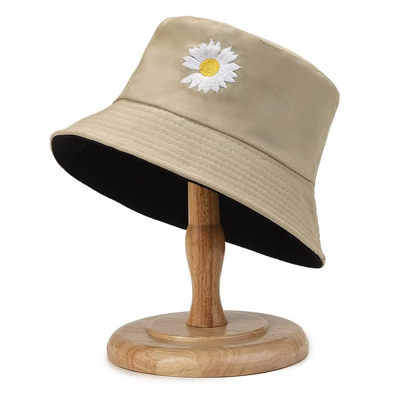 Image of Alexvyan Women Cotton Sun Visor Hats UV Protection Wide Brim Summer Cap Hat UV Protection Breathable Casual Beach Hat, Sun Protection Cap (Beige and Black Reversible), Large