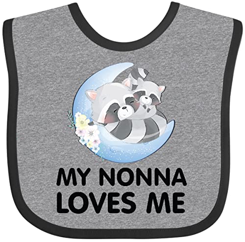 inktastic Raccoon My Nonna Loves Me Baby Bib