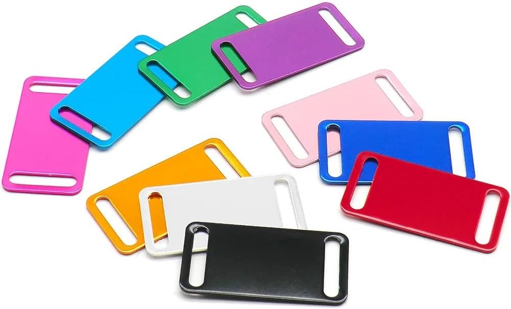 Wholesale 100Pcs Personalized Engraved Dog Name Plate Blank Aluminum Pet ID Plate Custom Pet Tag Name Plate Cat Dog Collar Accessories,Mix Color,44X22X1.2MM