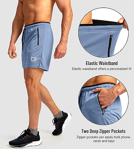 G Gradual Men'S Running Shorts With Zipper Pockets Quick Dry Gym Athletic Workout 5 Inch Shorts For Men  thumb #3