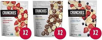 Crunchies Freeze-Dried Fruits, 100% All Natural Crispy Fruit, Non GMO and Kosher, Resealable Freeze Dried Fruit Snack Packs, Pack of 6 (Banana Lovers Variety Pack)