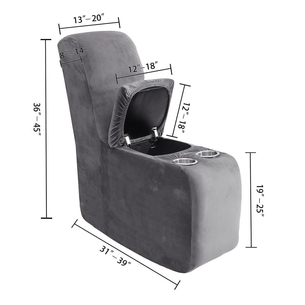 HOMEP - Funda para consola reclinable con portavasos y funda para sofá reclinable, protector de piel para sala de estar (marrón)