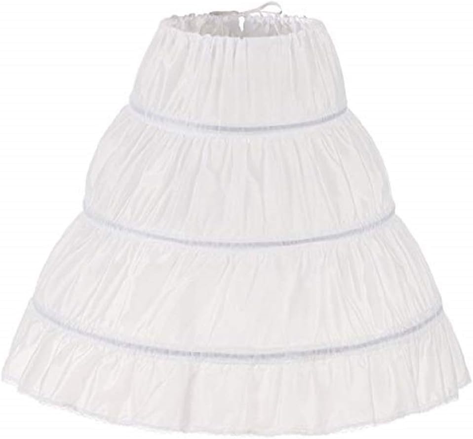 MEITEMEI Girls' 3 Hoops Petticoat Full Slip Flower Girl Crinoline Skirt