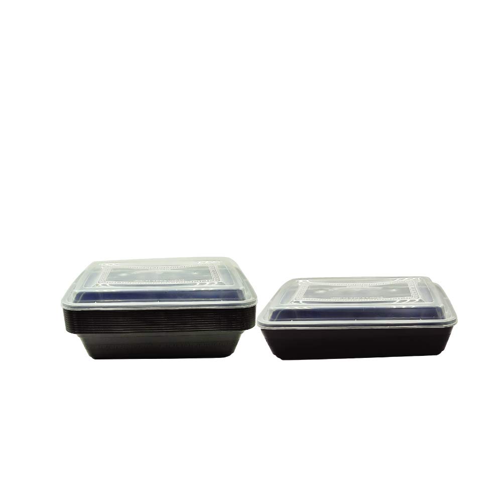 SNH Packing 24 Pieces Disposable Rectangle Microwave Container of 38 Oz With Lid