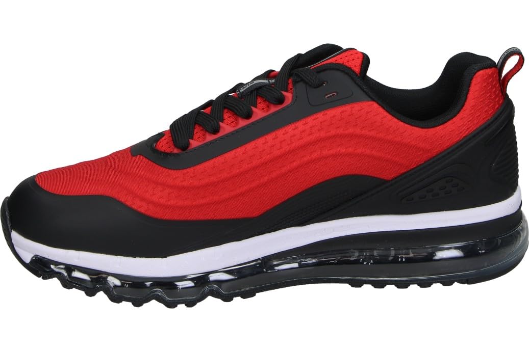 Ducati Zapatillas Hombre – Deportiva Negra con Detalles en Rojo y Blanco – Sneakers con Cordones – Suela con Cámara de Aire – Cómodas – Modelo DU25M106 – 44 EU
