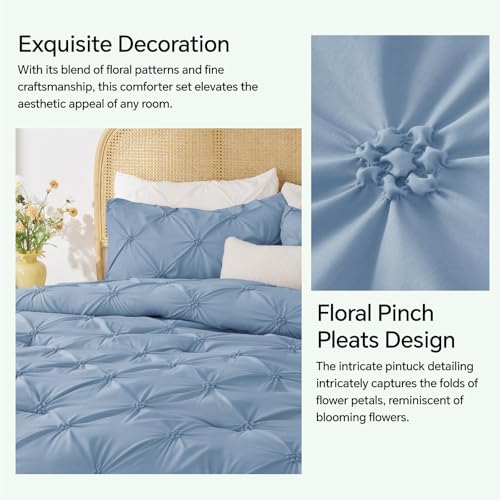 Image of BEDELITE King Comforter Set Cornflower Blue,Lightweight & Soft Comforter