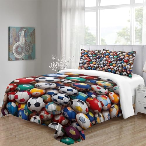 Funda nórdica fútbol hipoalergénica lavable para evitar manchas en cama niños 5
