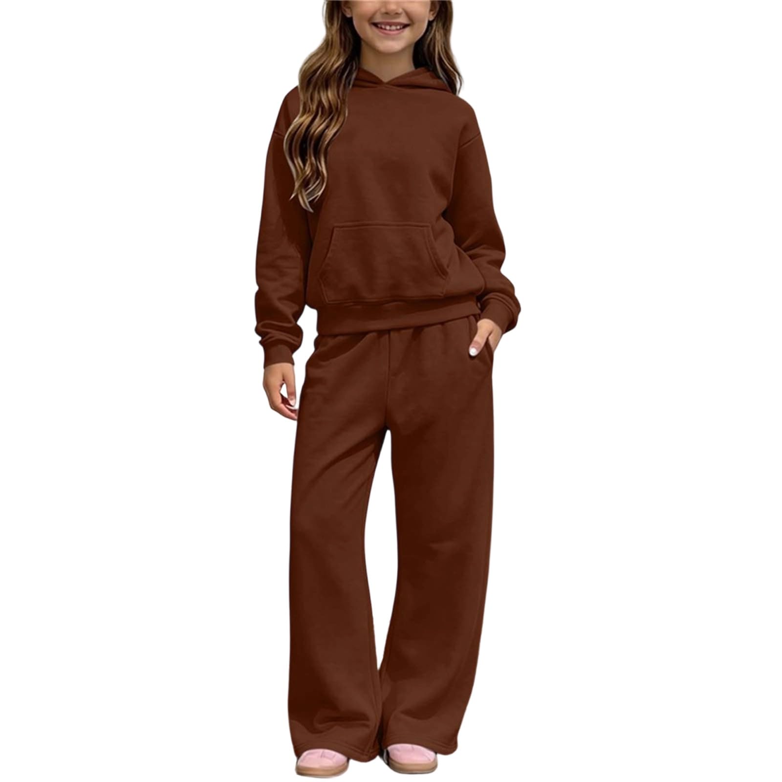 Jogginganzug Mädchen Trainingsanzug Sportanzug Sweatshirt und Sporthose | Kinder,Sportkleidung Set,Weithose,mit Kapuze,Langarm,mit Taschen,Baumwolle,Winter,Freizeit