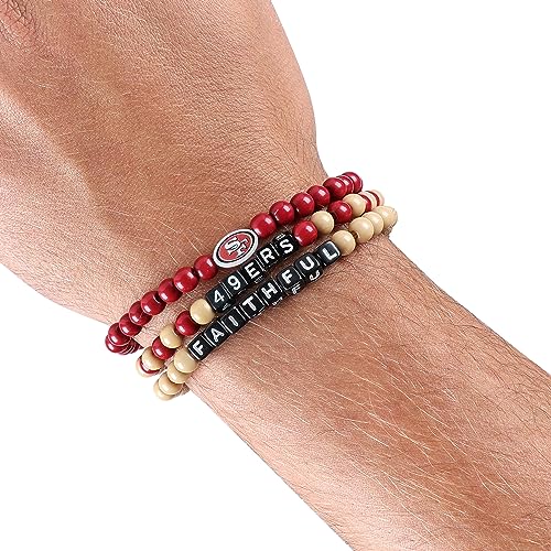 Foco BRMNNF3PKFR Unisex Adult Nfl Team Logo Officially Licensed 3-Pack Beaded Friendship Bracelet thumb #3