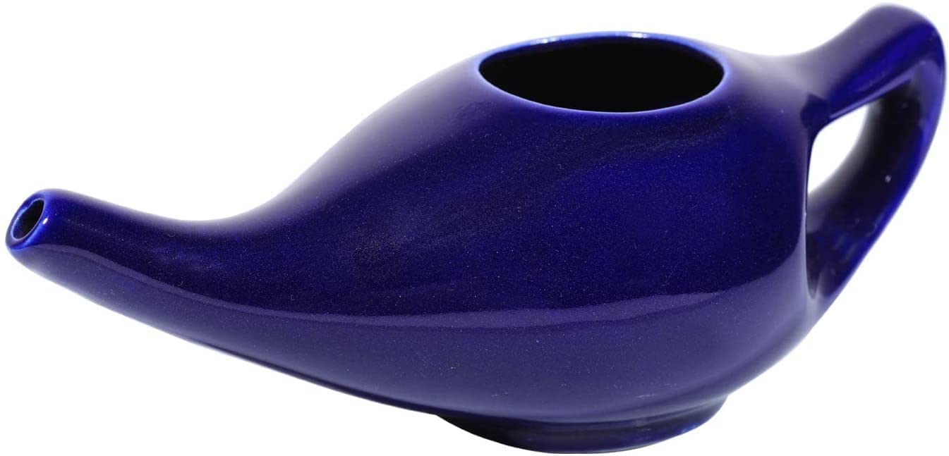 MCP Blue Porcelain Ceramic Neti Pot for Nasal Cleansing Sinus and Passages-image-20