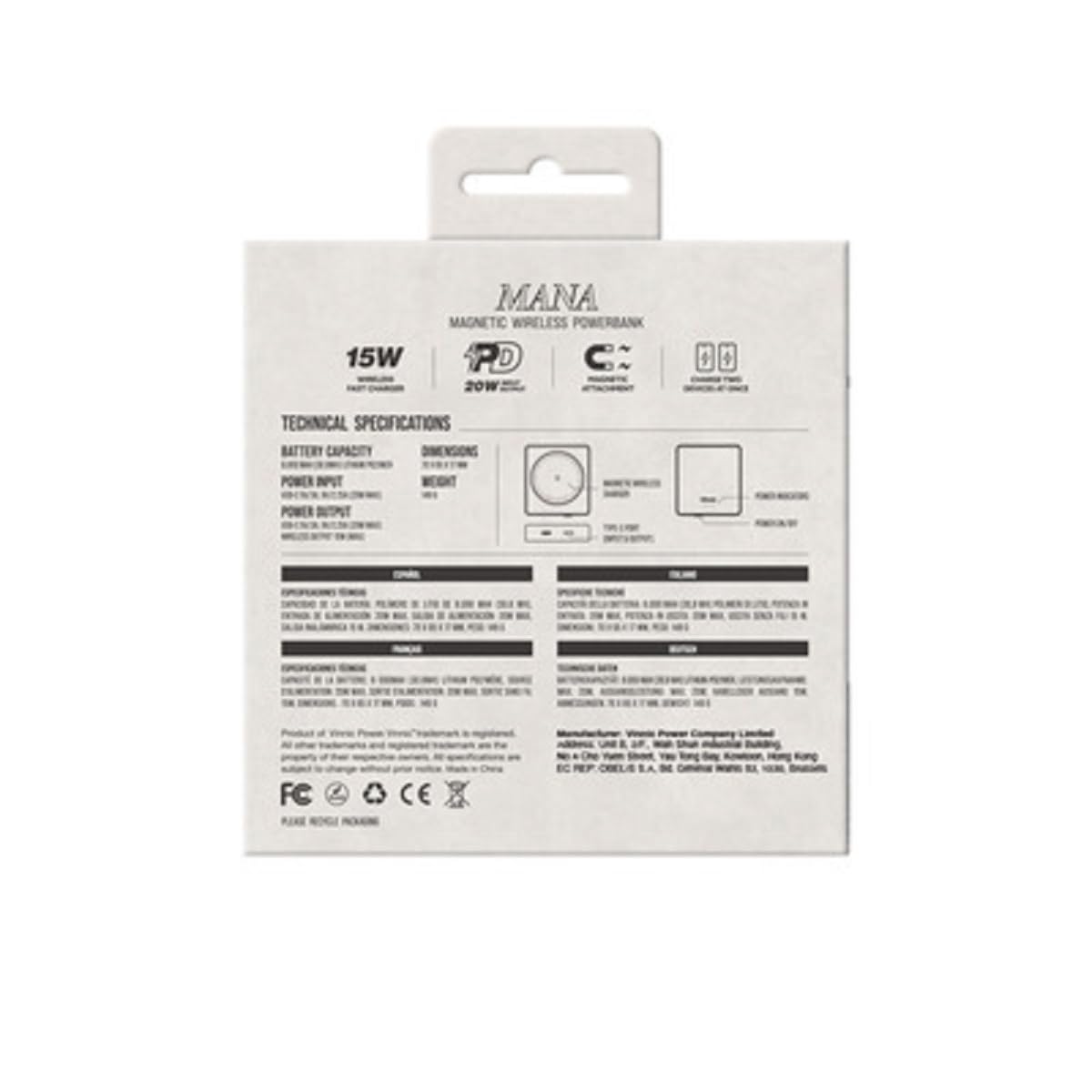 Vinnic Batería externa magnética inalámbrica de 5000/10000 mAh 15W para iPhone 12/12pro/12proMax/12mini/13/13pro/13proMax (grafito, 10000mAh)