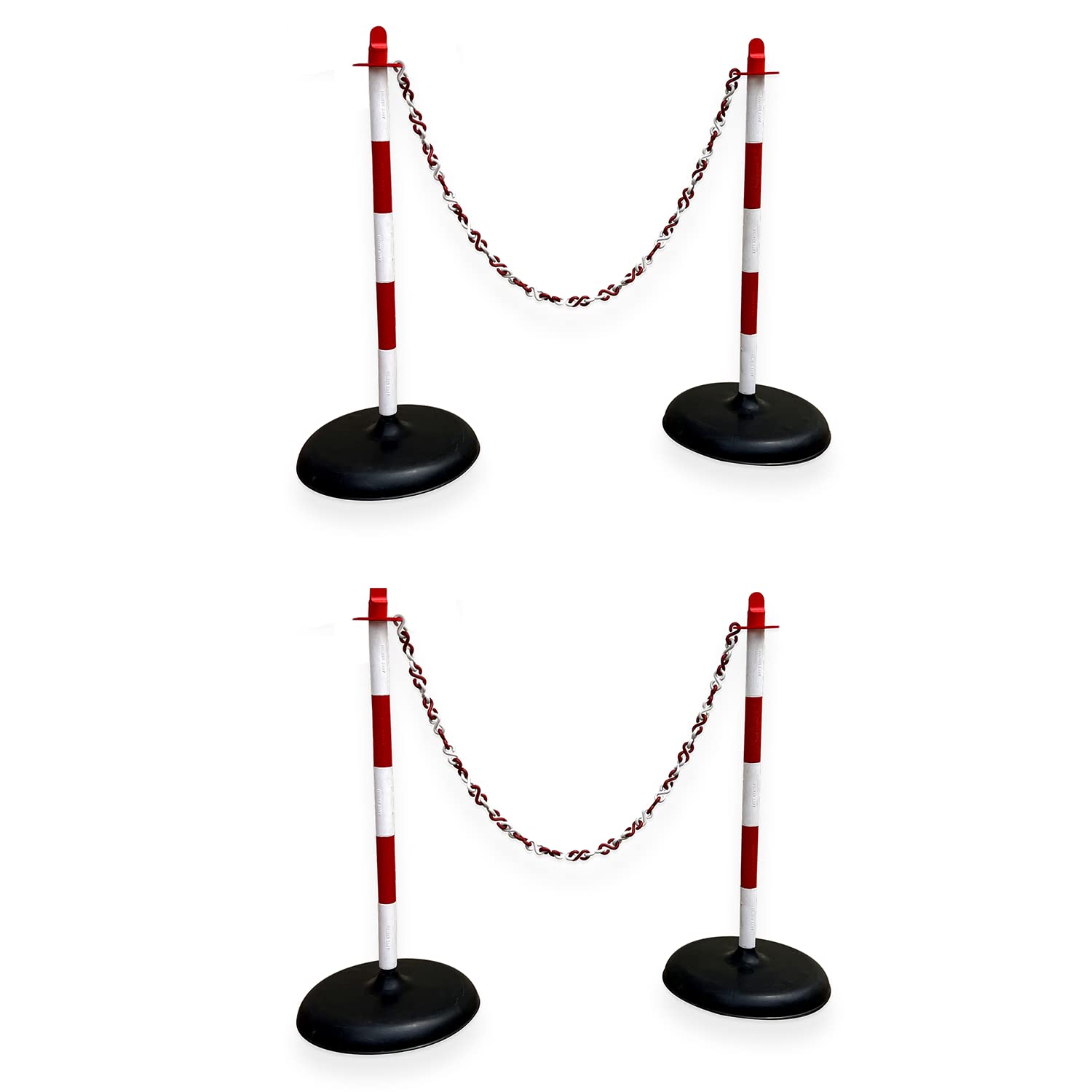Buy Ladwa 2 Pieces of Plastic Stanchions Red & White 1m Link Chain