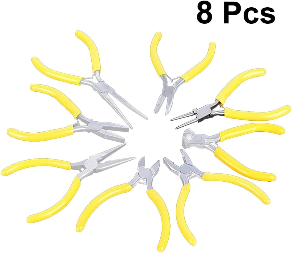 8Pcs 5 Inch Steel Mini Needle Nose Jewelry Pliers Set