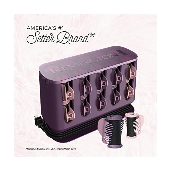 REMINGTON Pro Hair Setter with Thermaluxe Advanced Thermal Technology, 20 Electric Hot Rollers, 8 Medium (1") Rollers & 12 Large (1 ¼") Rollers, Purple