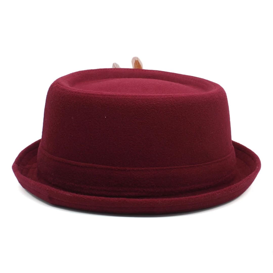 Cappello classico da uomo e da donna, in misto lana e piuma, stile street style
