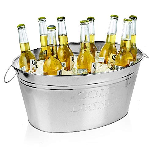 Wine Champagne Beer Cocktail Drinks Ice Cooler Cold Metal Bucket Bar Tub Party