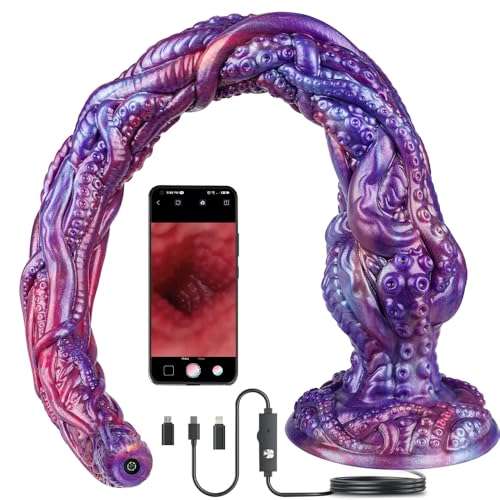 50cm Extra Lang Tentakel Anal Dildo mit Saugnapf & Endoskopfunktion Fantasie Silikon Monster Dildos Realistisch Analdildo G-Punkt Prostata Stimulation Sexspielzeug Analplug für Männer Frauen Anfänger