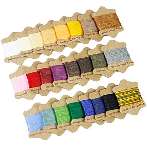 24 Colors 0.65mm Flat Waxed Thread150D 500Yards Flat Waxed Thread Hand Stitching Cord Cover