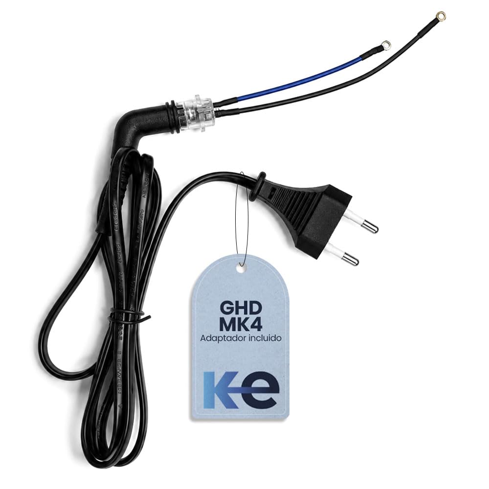 Anakel Home Repuesto Cable de Alimentación Compatible con Plancha de Pelo GHD MK4 | Cable Giratorio 360º con Enchufe Europeo | Cable de Sustitución Negro 1,50 m