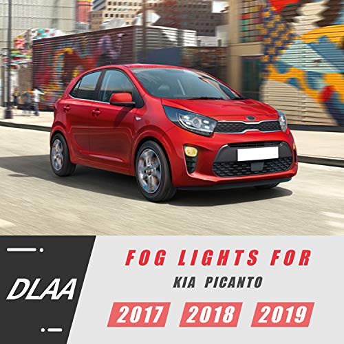 DLAA Front Fog Lights Compatible with KIA 2018 2019 2020 PICANTO Waterproof Front Bumper Fog Lamps Set-1 Pair