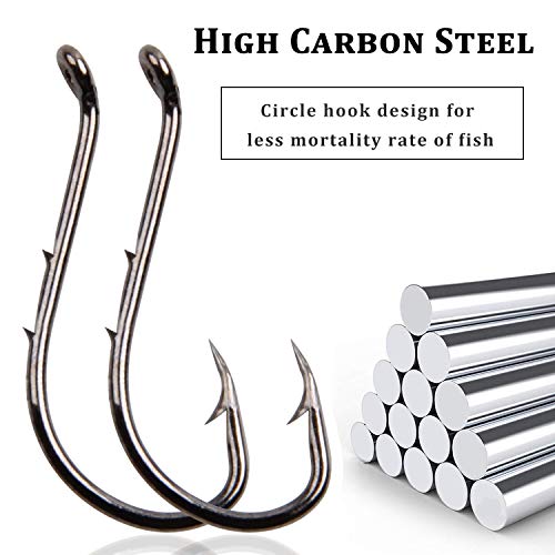 image for SILANON Octopus Fishing Hooks-120pcs Barbed Baitholder Hooks High Carb