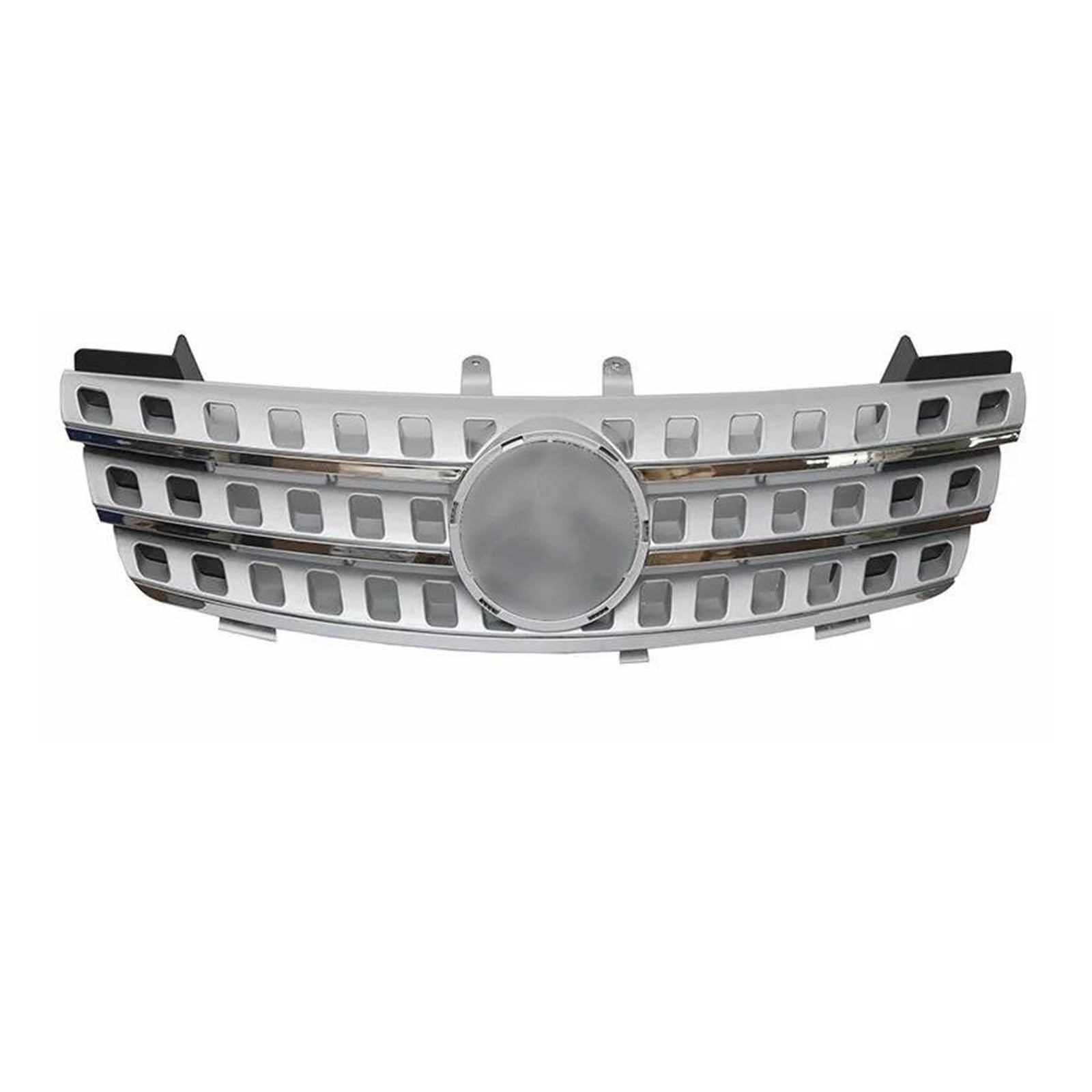 Front Lower Bumper Grille For Benz For W164 ML Class Glossy Black Racing Grill ML350 320 400 500 2005 06 07 08 09 10 11 2012 Front Bumper Grille Mesh Front Radiator Grille(05-08 C Sliver)
