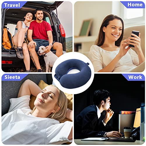 Lookka-Travel-Pillow-Memory-Foam-Neck-Support-Pillowfor-by-PlanesCarsTrains-and-Home-Offices-Comfortable-Head-Soft-Sleeping-Rest-Cushion-Hiddengreen