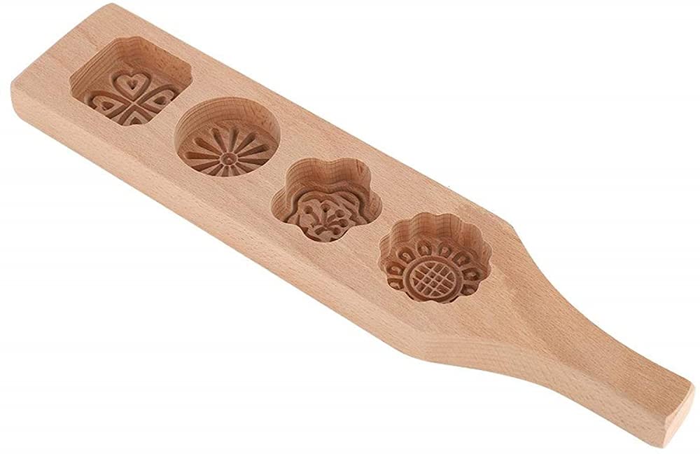 Kids DIY 4Pcs Bloem Ronde Vierkante Houten Maan Cake Bakken Keuken Craft Tool