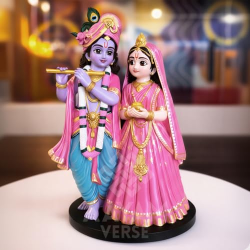 Image of Manmohak Radha Krishna Idol - 6 Inch UV Resin Murti | Hand-Painted Divine Couple Statue for Home Decor, Temple & Gifting