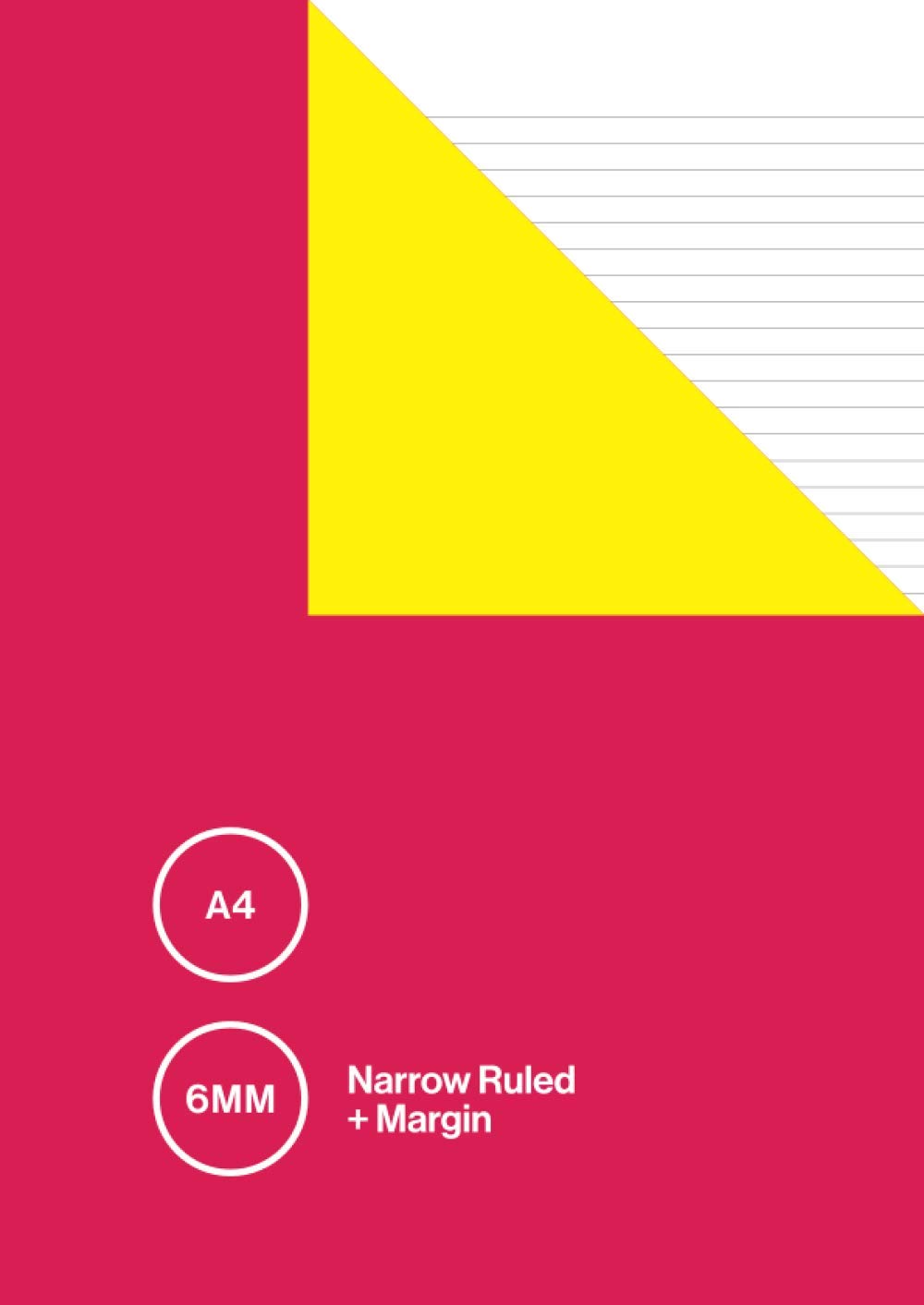 A4 6mm Narrow Ruled + Margin: Versatile Large Format Notebook / Lined Exercise Book with Margins