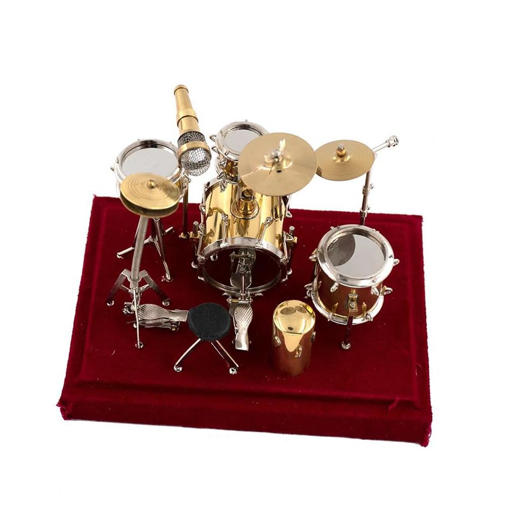Miniaturowy zestaw perkusyjny jazzowy model mini mikrofon talerz instrument muzyczny akcesoria dekoracja