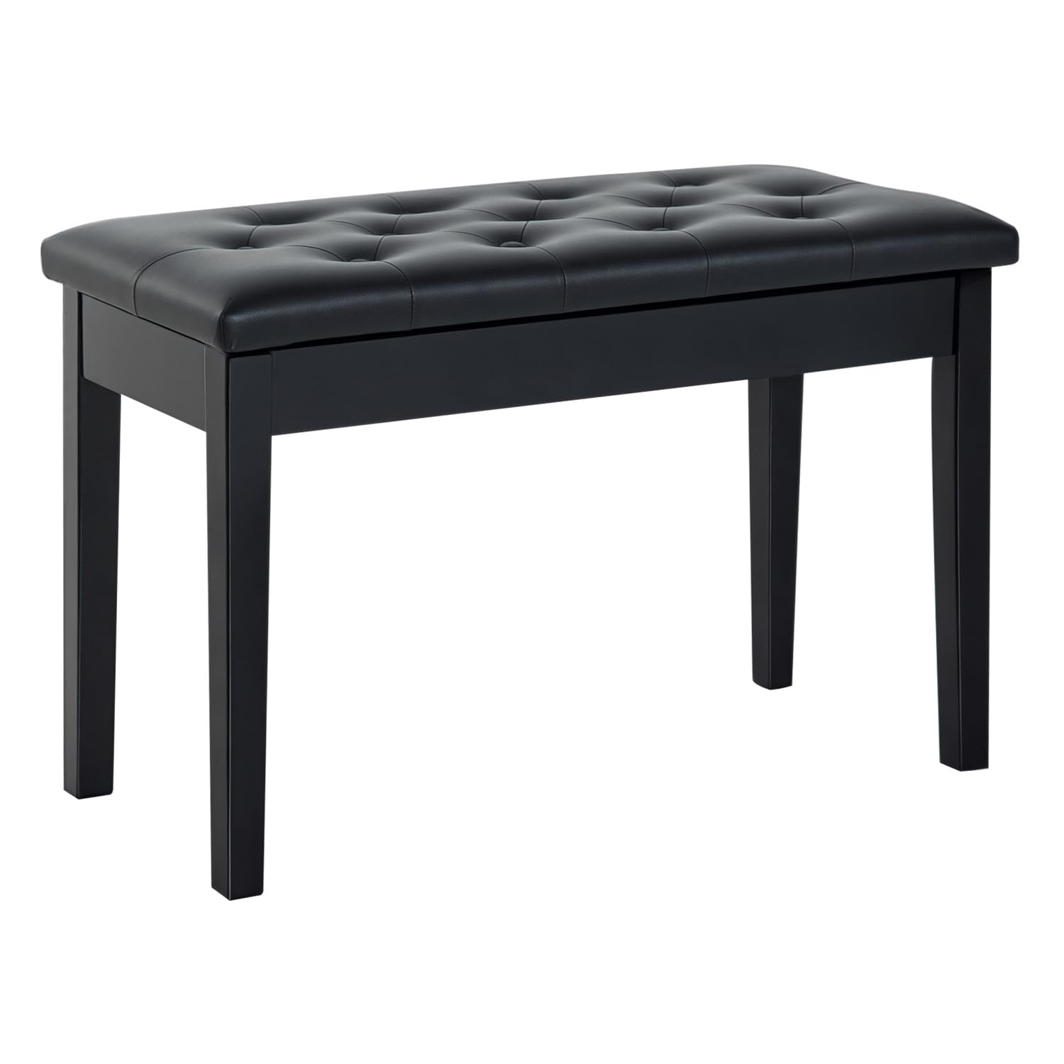 HOMCOM Faux Leather Piano Stool Makeup Stool Bench Dressing Table Seat with Storage 76x36x50cm, Black